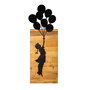 Wallity Child And Balloons Escultura de pared en Negro